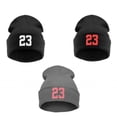 thumbnail image 4 of Hip-Hop hats a thick Punk personality number 23 hat the winter caps Gorras Hombre winter hat Black Winter Beanie Knit Hats for Men and Women Loser Warm Cuffed Plain Stretchy Soft Daily Skiing Cap, 4 of 4