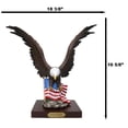 thumbnail image 6 of Large Wings Of Liberty Bald Eagle Flying Over American Flag Statue With Base 17", 6 of 9