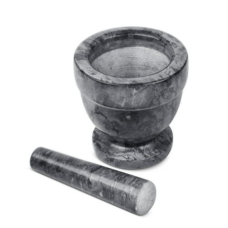 - Mortar and Pestle Set, Black - Solid 4 inch Heavy Granite Molcajete Stone Grinder Crusher Bowl For Guacamole, Herbs, Spices, Garlic, Medicine Pills, Grain, Kitchen, Cooking