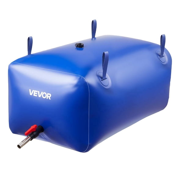 63.4 Gallon Large Capacity Water Storage Bladder Portable Collapsible Soft Water Bag Leakproof Tear Resistant PVC Emergency Water Tank for RV Truck Outdoor Use