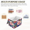thumbnail image 6 of Yayeee Collapsible Cube Storage Bin with Lid Fabric Closet Decorative Basket with Handles, Vibrant Pink Floral Pattern, 6 of 7