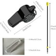 thumbnail image 2 of Silbato de emergencia de acero inoxidable negro con cordón, silbato de alto decibelio para trofeos y árbitros., 2 of 9