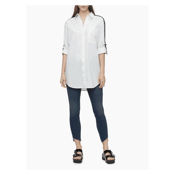 $79 Calvin Klein Women's Skinny Fit Mid Rise Step-Hem Jeans, Sunset Blue , 27