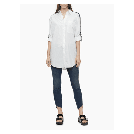 $79 Calvin Klein Women's Skinny Fit Mid Rise Step-Hem Jeans, Sunset Blue , 27