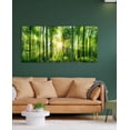 thumbnail image 3 of Forest Art Canvas Wall Decor: 3 Panel Nature Wall Art Landscape Paintings Trees Green Pictures Sunrise Scenery Wall Decor for Living Room Bedroom Office Bathroom(only canvas), 3 of 6