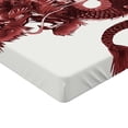 thumbnail image 2 of Ambesonne Dragon Fitted Sheet, Japanese Noble Monster, Twin Size, Pale Pink and Burgundy, 2 of 3