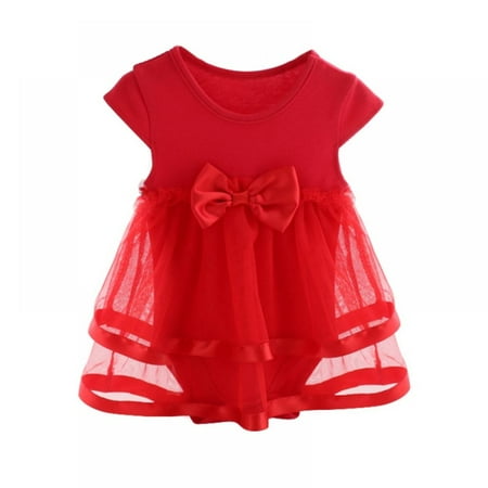 

Toddler Infant Baby Girls Outfits Short Sleeve Tutu Dress Princess Solid Color Tulle Skirt Party Dress Summer Clothes