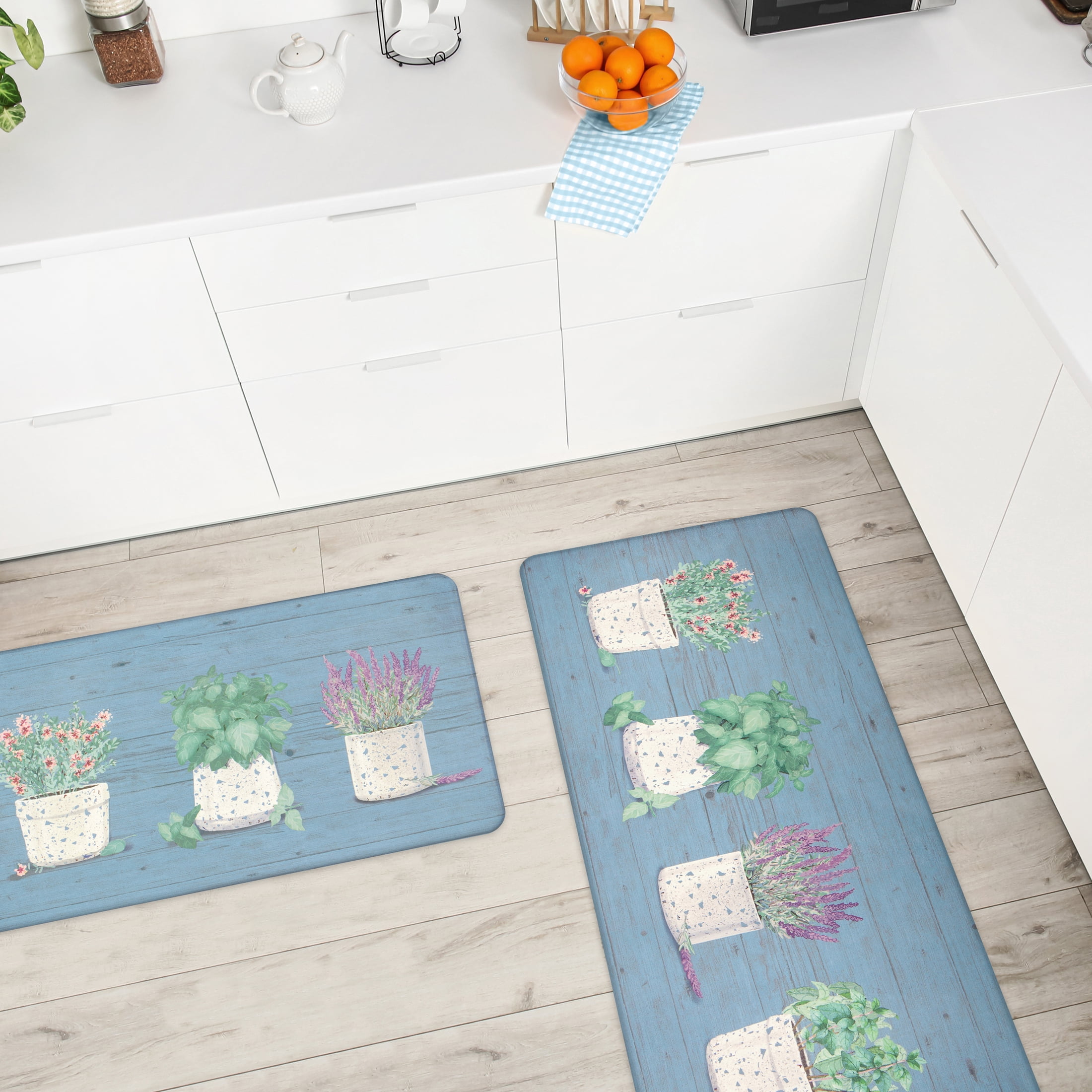 Apache Mills Cushion Comfort Terrazzo Pots Kitchen Anti-Fatigue Mat, 18" x 30" & 20" x 41", 2 pack