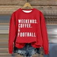 thumbnail image 4 of Bmisegm Women Autumn Winter Rugby Printed Round Neck Long Sleeve Womens Sweatshirts Casual Sports Sweatshirt for Fashion Red L, 4 of 5