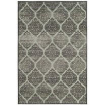 SAFAVIEH Paradise Wight Damask Floral Area Rug, Seafoam/Grey, 4' x 5'7"