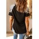 thumbnail image 1 of ABPHQTO Camiseta de manga corta con rayas de leopardo Black Talk COFFEE To Me para mujer, 1 of 5