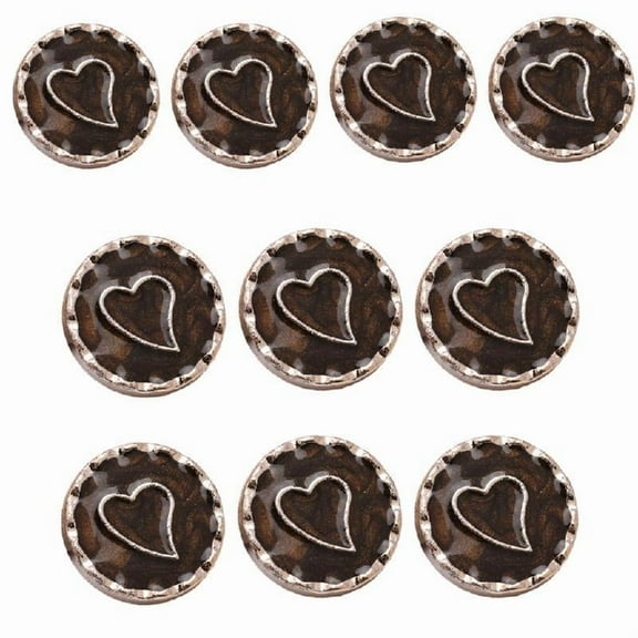 Round Metal Button with Hole Heart Button For Coat Shirt Cardigans Sewing