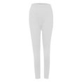 thumbnail image 6 of Plus Size Leggings, Audhol Women's Solid Color Fashionable Casual Sports Hip Lifting High Yoga Pants Plus Size High Waist Yoga Pants Yoga Leggings for Women White 3XL, 6 of 6