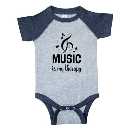 

Inktastic Music Is My Therapy Gift Baby Boy or Baby Girl Bodysuit