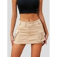 thumbnail image 5 of High Stretchy Cargo Skirt for Women, Mini Skirt Cute Denim Skirt with Pockets, 5 of 6