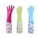 thumbnail image 3 of Guantes de limpieza largos de goma con forro de terciopelo y agarre texturizado para una manipulación segura y una limpieza profunda en la cocina y el baño. Aestivo | Morado | AESTIVO, 3 of 6