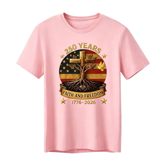 Boys 250 Years Faith and Freedom Christian USA 250th Anniversary T-Shirt