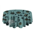 thumbnail image 5 of Halloween Witchy Motifs Pattern Round Tablecloth 60"x60",Wrinkle Wipeable Table Cloth for Kitchen Dining Room Picnic Patio Party, 5 of 6
