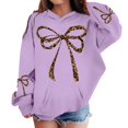 thumbnail image 2 of Girl's Leopard Bow Graphic Hoodies Cute Hooded Sweatshirts Preppy Hoodie, 2 of 4