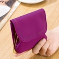 thumbnail image 4 of Small Leather Wallet for Women Pebbled Minimalist Purse for Men with Credit Card Holder and Coin Pocket Soft Genuine Leather, Fuchsia, 4 of 5