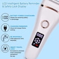 thumbnail image 5 of Afeitadora eléctrica para mujer, afeitadora de bikini, afeitadora eléctrica sin dolor, recargable en seco y húmedo para mujeres, afeitadora con pantalla LED para piernas, axilas (blanco), 5 of 5