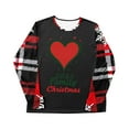 thumbnail image 2 of Odeerbi Christmas Pajamas for Family Holiday Long Sleeve Family Christmas Pajamas Matching Sets Kids Parent-Child Printed Home Wear Two-Piece Sleepwear Xmas Family Matching PJs Set Black, 2 of 4