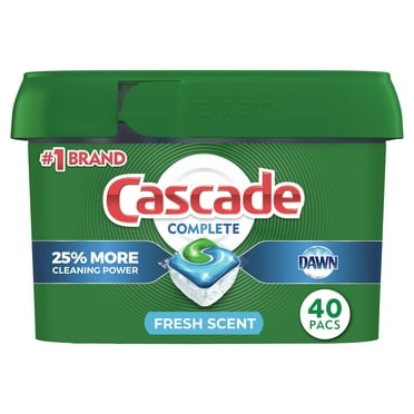 Cascade Pacs Dishwasher Detergents, Fresh Scent, 21 Ounce, 40 Count