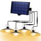 thumbnail image 1 of Lámpara solar al aire libre impermeable jardín luz solar sensor colgante luz con 4 lámparas colgantes, blanco cálido, 1 of 6