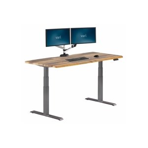 Vari ComfortEdge Electric Standing Stand Up Desk Ergonomic Work and Gaming Table 72x30” Reclaimed Wood