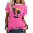 thumbnail image 6 of Tops For Women T-Shirts Color Block Graphic Short Sleeve Beach Summer Workout Clothes, 6 of 8