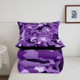 thumbnail image 5 of Manfei Duck Bear Wildlife Full Size Comforter Sets, Contemporary Art Camo Bedding Comforter Set, Purple, Black Reversible, 3 Pieces, 1 Comforter and 2 Pillowcases, 5 of 7