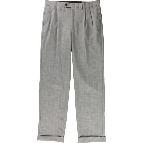 Ralph Lauren - Pantalones de vestir para hombre, diseño de pata de gallo, color negro, 32 W x 32 L