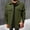 Army Green, variant on Men's Long Sleeve Snap Button Down Wool Blend Work Shirt Jacket Tweed Utility Shacket with Flap Pockets Big and Tall Size S-3XL Gray