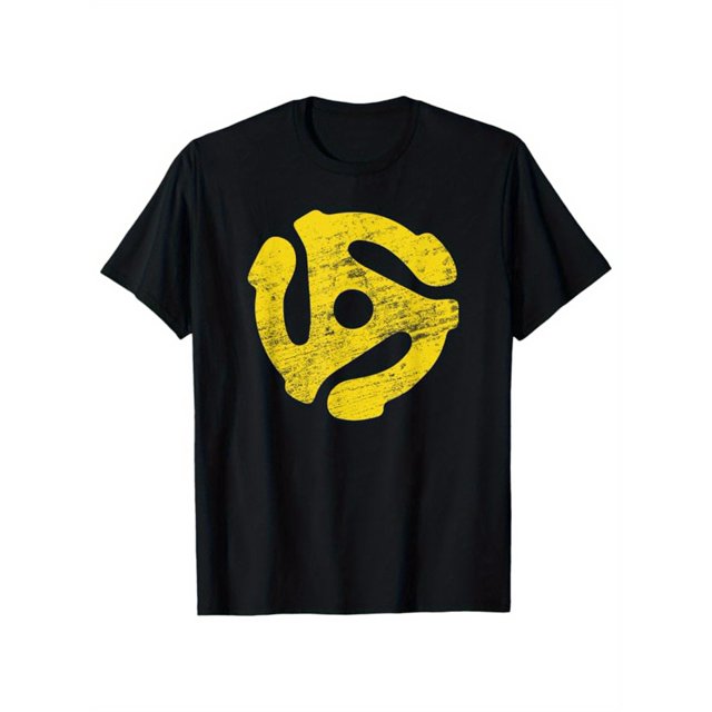 Camiseta de algodón con estampado de tocadiscos para hombre, ropa de exterior para hombre, ropa de vuelta al cole para hombre, camiseta informal de manga corta y cuello redondo, tops para hombre, rega