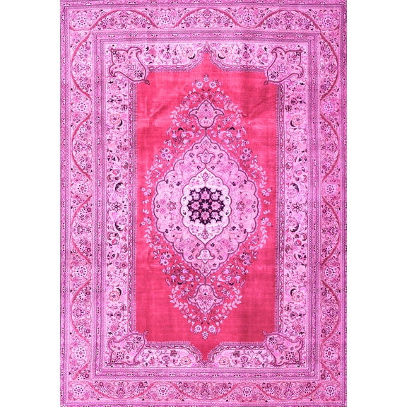 Ahgly Company Indoor Rectangle Persian Pink Traditional Area Rugs, 5' x 7'