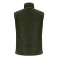 thumbnail image 5 of Women's Sleeveless Faux Fur Vest, Stand Collar Patchwork Jacket, Lightweight Fleece Vest with 3 Pockets, Casual Commute Vest, Button Front Vest Green S, 5 of 5