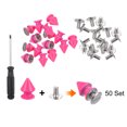 thumbnail image 3 of 50 Set Metal Tree Spikes and Studs 12mm x 8mm Screw Back Pink, 3 of 6