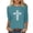 Light Blue, variant on Staron Women's Casual Loose T-Shirt Round Neck Three-Quarter Sleeve Comfy Relaxed Top for Home Wear, Navy 3XL