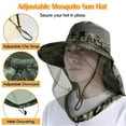 thumbnail image 5 of Mosquito Heat Net Sun Hat with Neck Flap, UPF 50+ UV Protection Safari Cap Wide Brim Fishing Hiking Hat for Men Women, Camouflage Green, 5 of 7