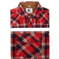 thumbnail image 4 of COEVALS CLUB Men's Flannel Western Pearl Snap Corduroy Lined Plaid Work Long Sleeve Shirts 10 Navy Red White X-Large, 4 of 5