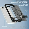 thumbnail image 4 of Dteck Magnetic Case for iPhone 16e,Shockproof TPU+PC Anti-Slip Compatible with Mag Safe Case Adjustable Kickstand Frosted Translucent Matte Phone Cover for iPhone 16e,Black, 4 of 6