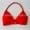 Bright Red, variant on Women Backless Spaghetti Strap Camisole Sports Bra, Seamless Pleated Light Support Cropped Yoga Workout Top with Pads, Solid Black Spring Active Wear