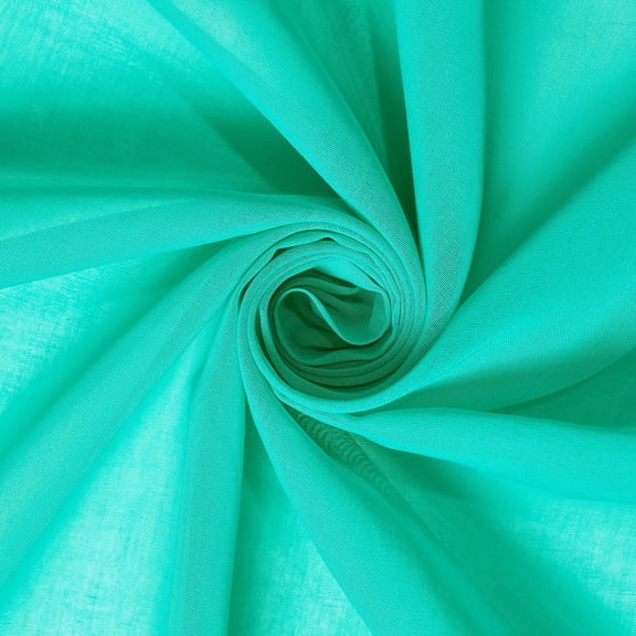 Voile Fabric Lightweight Sheer 2-Ply 58 Inch 70 GSM Plain Woven Sewing & Decor Cotton By The Yard - Seafoam (1 Yard)