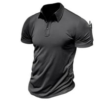 Miqool Men's Muscle Fit Golf Shirt, Casual Summer Short Sleeve Collared Tactical Shirts, Quick Dry Lightweight Performance Tennis Golf Shirts