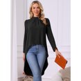 thumbnail image 5 of DARING DIVA Women's High Low Asymmetrical Hem Dressy Casual Blouse Black S, 5 of 8