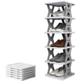 thumbnail image 1 of Foldable Shoe Rack, Collapsible Shoe Rack, 6-Tier Folding Shoe Rack, Collapsible Shoe Storage, Shoe Organizer, Shoe Storage, Shoe Tower, Corner Shoe Rack, Vertical Shoe Rack (6-TIER GRAY), 1 of 5