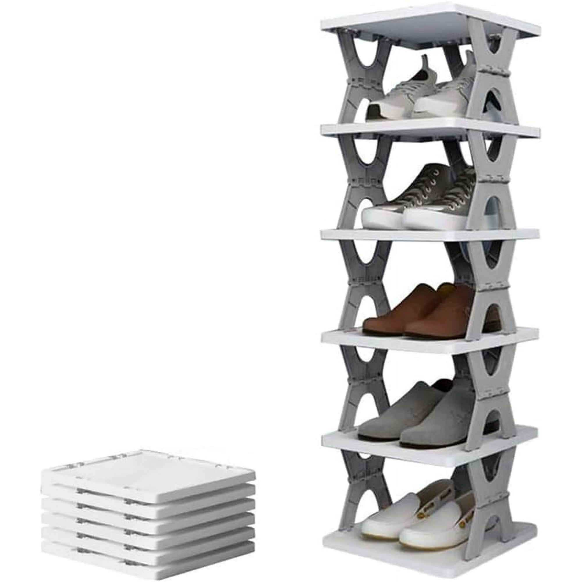 Foldable Shoe Rack Collapsible Shoe Rack 6 Tier Folding Shoe Rack Collapsible Shoe Storage Shoe Organizer Shoe Storage Shoe Tower Corner Shoe Rack Vertical Shoe Rack 6 TIER GRAY Walmart
