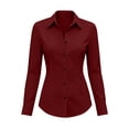 thumbnail image 5 of IUYRTFE Women Lapel Collar Button Down Long Sleeve Shirt for Casual Office Daily Wear, 5 of 5