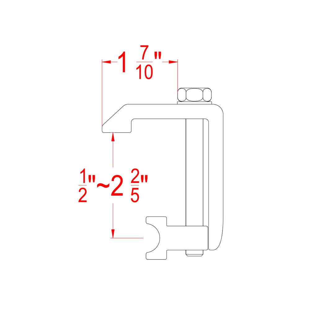 AA-Racks P-AC-04 Utility Track System Mounting Clamp for Toyota Tacoma/Tundra Truck Cap/Camper Shell, Set of 4 - Black (P-AC(4)-04-BLK)