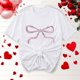thumbnail image 5 of Primavera Top Mujeres Moda Casual Nueva Cinta de Arco Impresa Cuello Redondo Camiseta de Manga Corta, Camiseta de Cuello Tripulado, 5 of 8